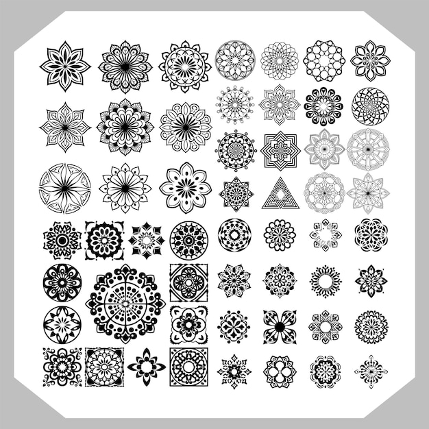 Iconos vectoriales modernos de Mandala para diseños creativos y limpios