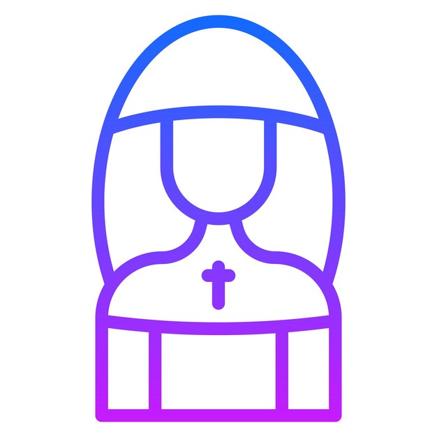 Iconos vectoriales de las monjas