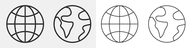 Vector iconos vectoriales del mundo aislados