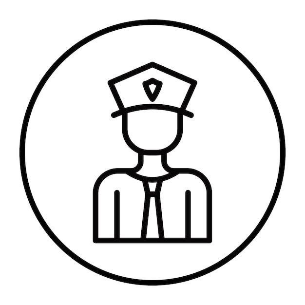 Iconos vectoriales de oficiales de policía