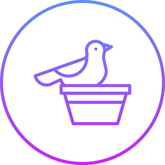 Iconos vectoriales de pájaros en macetas de flores Ilustración del conjunto de iconos de primavera