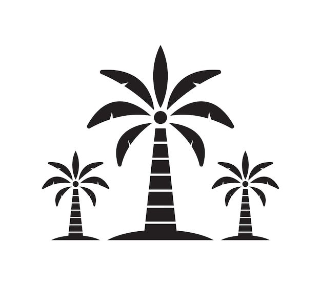 Iconos vectoriales de palmeras Símbolos de palmeras