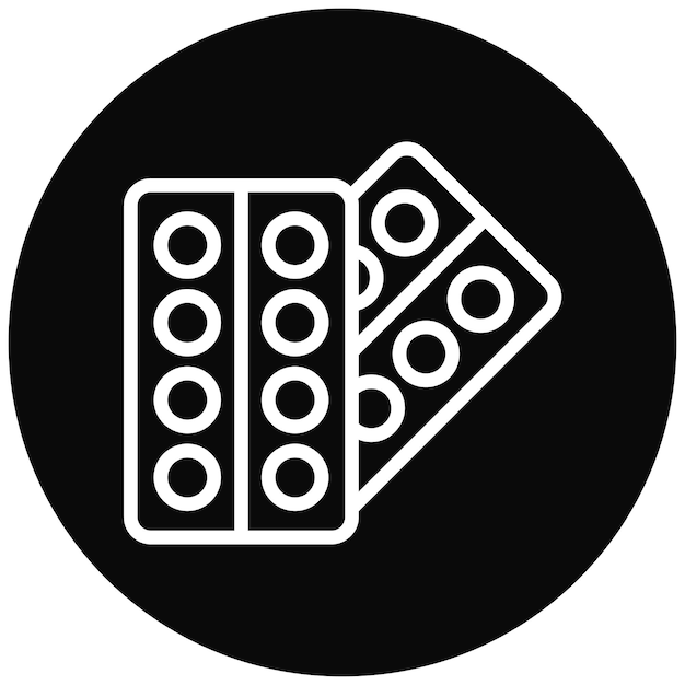 Iconos vectoriales de paquetes de pastillas Ilustración del conjunto de iconos de farmacia