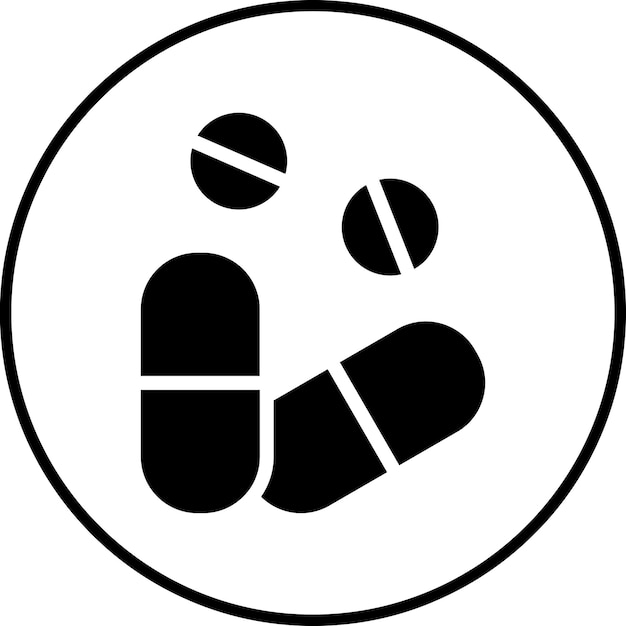 Iconos vectoriales de pastillas y comprimidos Ilustración del conjunto de iconos de Medicine I