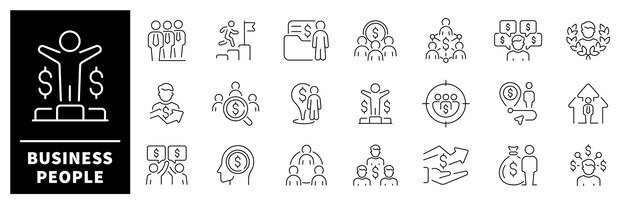 Iconos vectoriales de personas de negocios