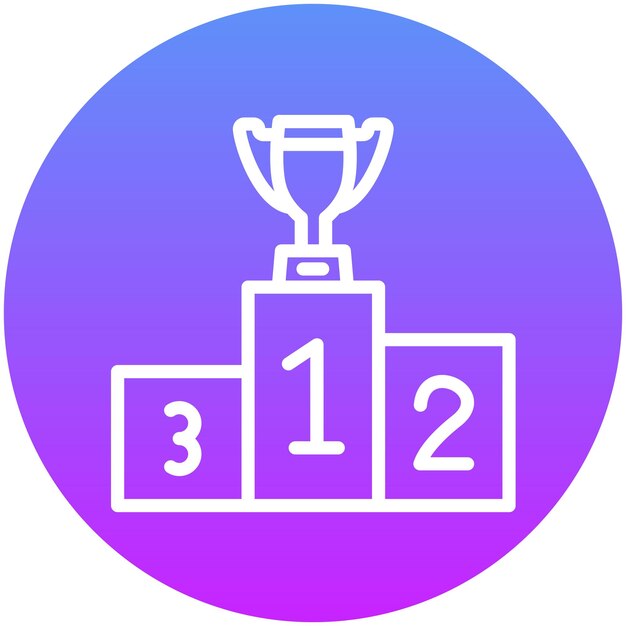 Iconos vectoriales del podio de los ganadores Ilustración del conjunto de iconos de los logros