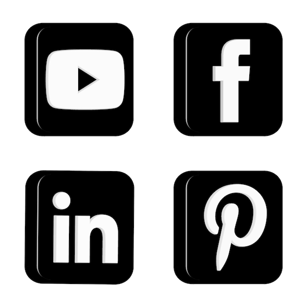Iconos vectoriales de redes sociales en 3D para Facebook y Instagram