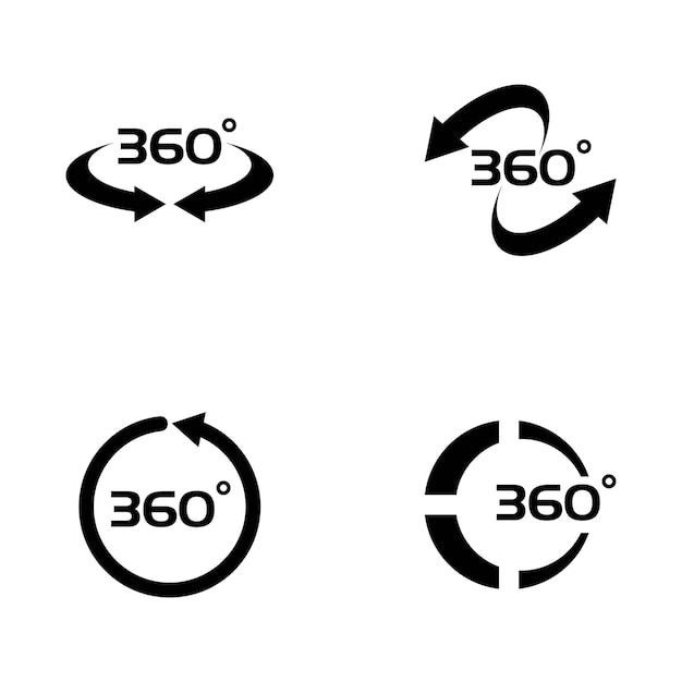 Iconos vectoriales relacionados con la vista de 360 grados