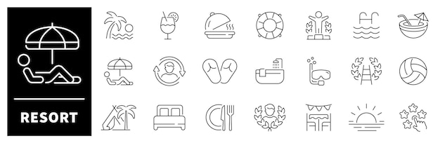 Iconos vectoriales de resorts