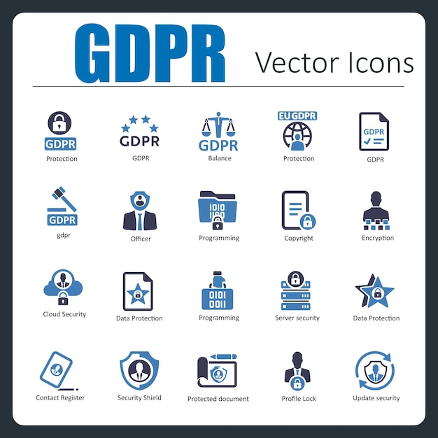 Iconos vectoriales del RGPD