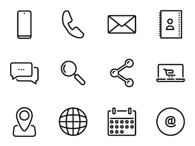 Iconos vectoriales simples Ilustración plana en un tema herramientas móviles para el trabajo y el ocio
