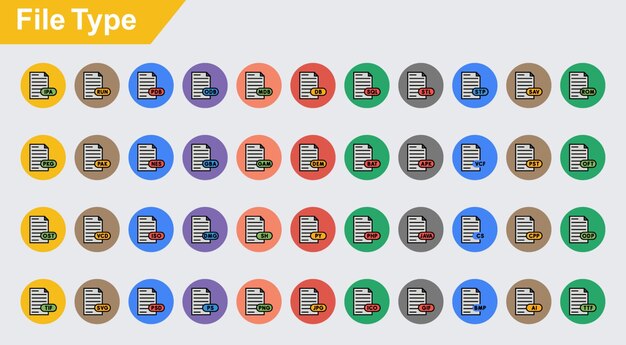 iconos vectoriales de tipo de archivo
