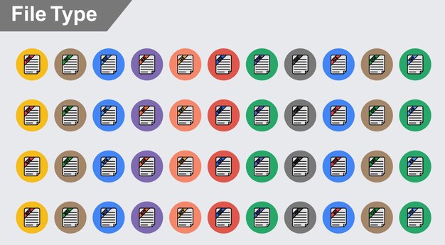 iconos vectoriales de tipo de archivo
