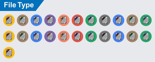 iconos vectoriales de tipo de archivo