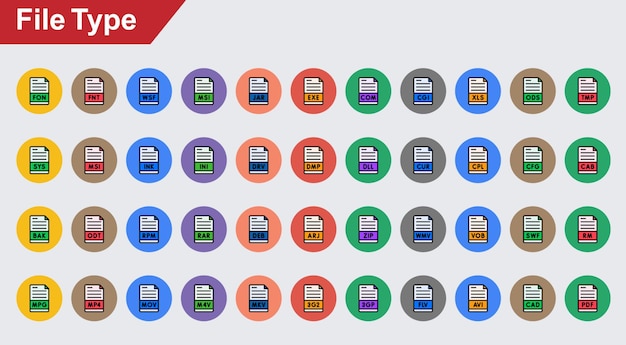 iconos vectoriales de tipo de archivo