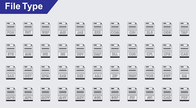 iconos vectoriales de tipo de archivo