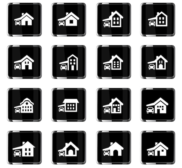 Iconos vectoriales de tipo de casa para el diseño de la interfaz de usuario
