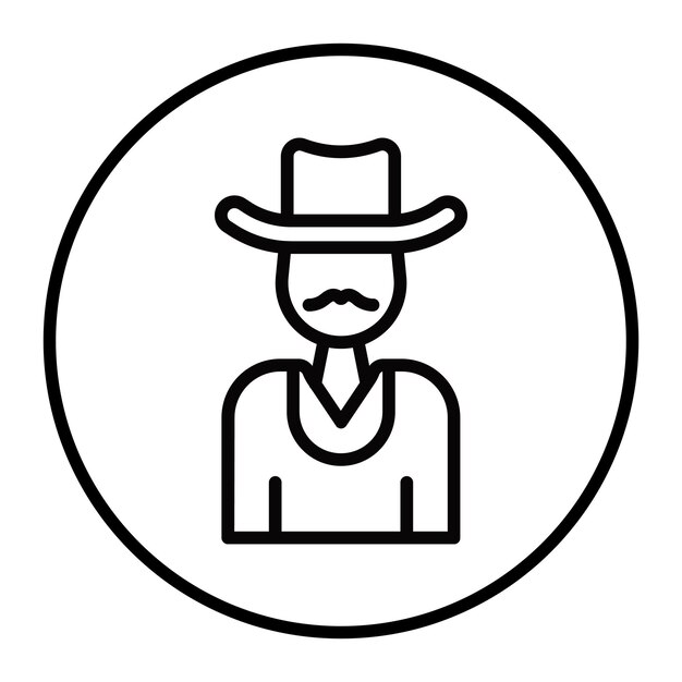 Iconos vectoriales de vaqueros