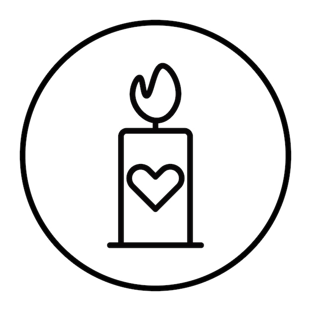 Iconos vectoriales de las velas de bodas