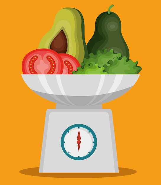 Iconos veganos de comida sana
