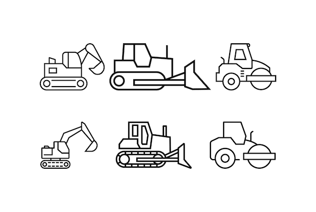 Iconos de vehículos de construcción