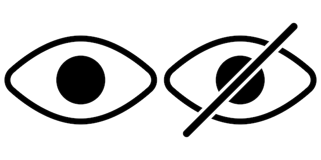 Iconos ver no ver tachado ojo vector signo mostrar no mostrar contraseña ojo tachado línea