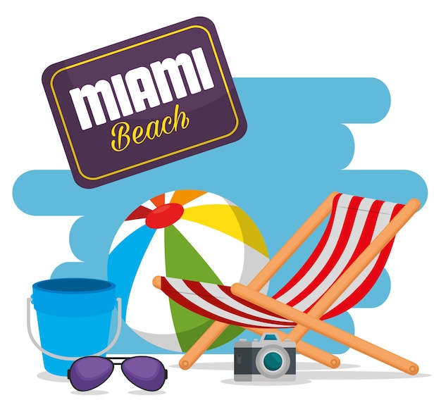 Iconos de verano de miami beach