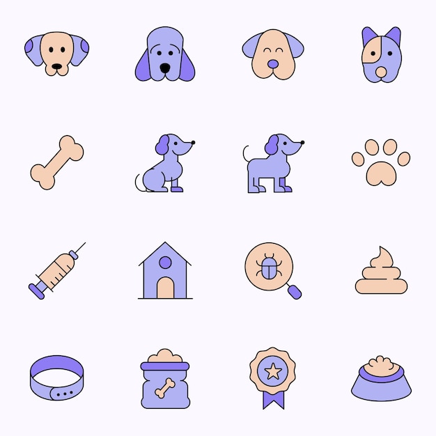 Iconos veterinarios para animales de compañía
