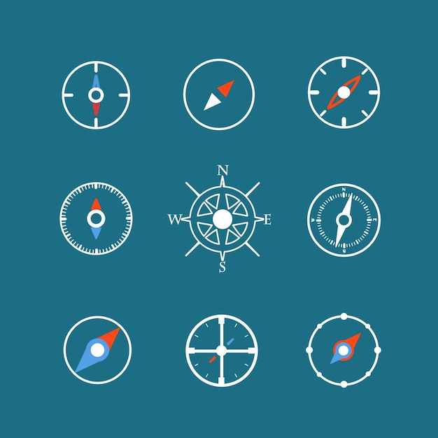 Iconos de viaje blancos clipart Elementos de diseño