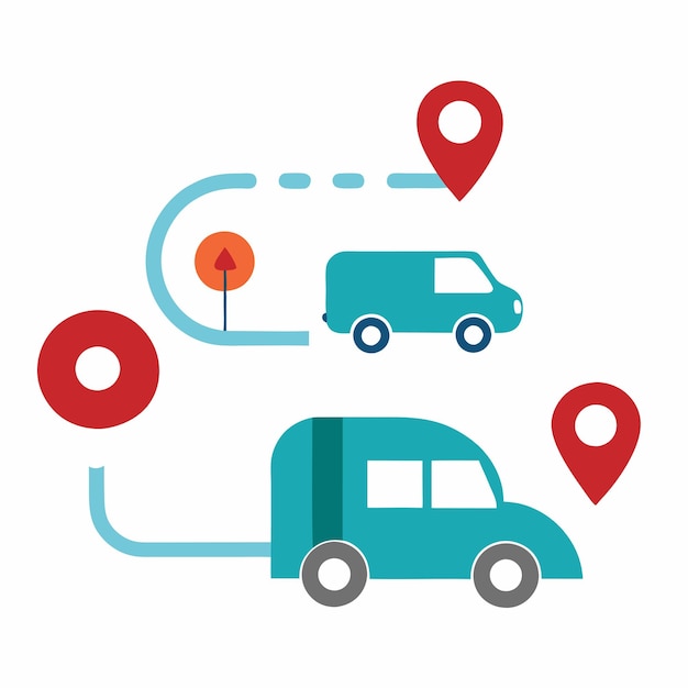 Iconos de viaje en carretera Camarero y símbolos de ruta Ilustración vectorial