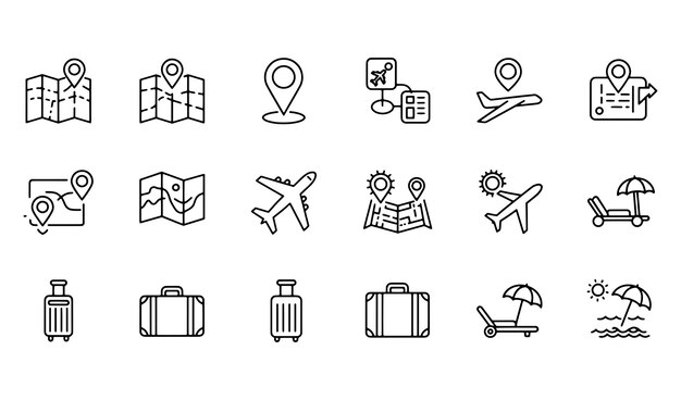 Iconos de viajes y turismo