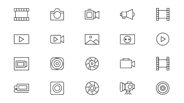 Iconos de video y películas