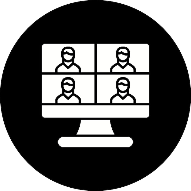 Vector iconos de las videoconferencias