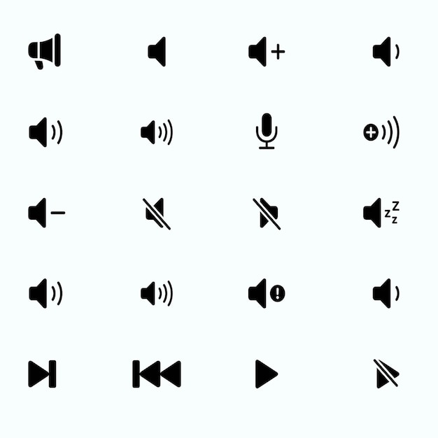 Vector iconos de volumen