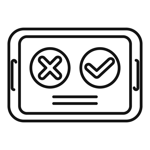 Iconos de votación en el arte de la línea de la pantalla del teléfono inteligente