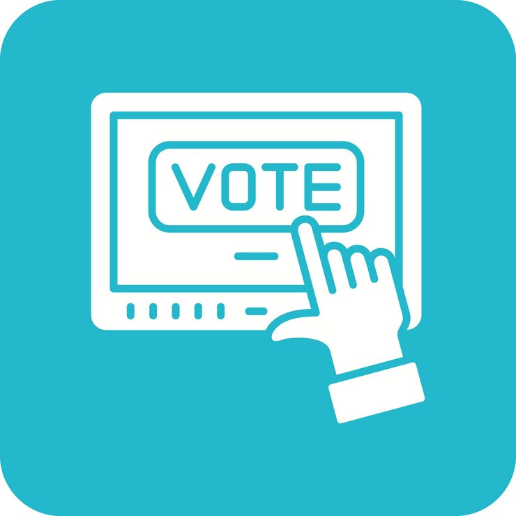 Vector iconos de votación en línea