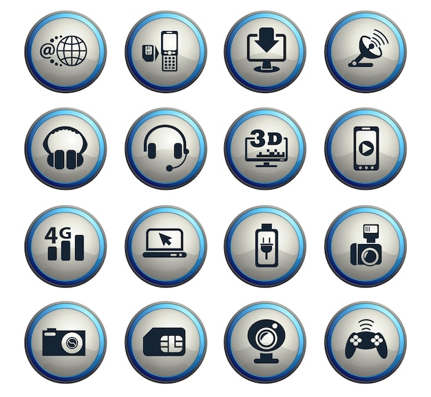 Iconos web de alta tecnología para el diseño de la interfaz de usuario