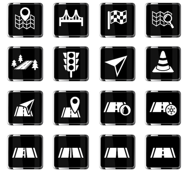 Iconos de la web de carreteras para el diseño de la interfaz de usuario