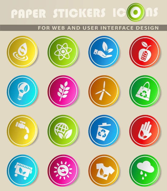 Iconos web de energía alternativa para el diseño de la interfaz de usuario