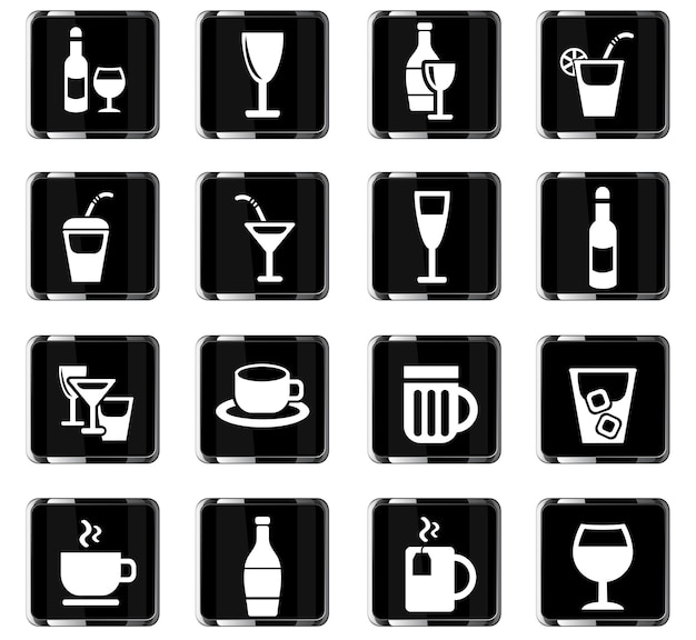 Iconos web de gafas para el diseño de la interfaz de usuario