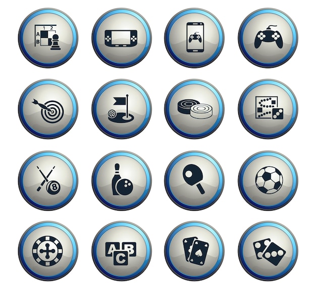 Iconos web de juegos para el diseño de la interfaz de usuario