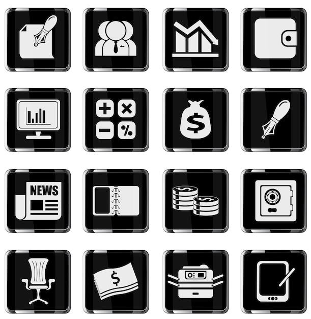Iconos Web de negocios y finanzas. simplemente símbolo de iconos web