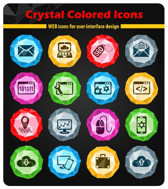 Iconos web de seo y desarrollo para el diseño de la interfaz de usuario