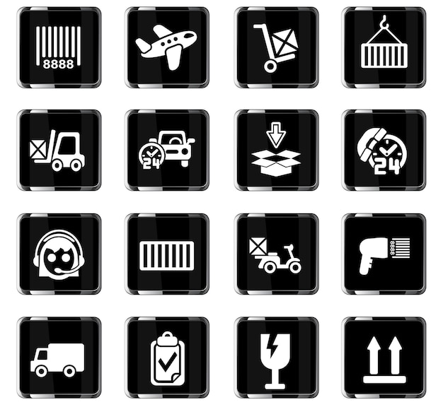 Iconos web del servicio de entrega para el diseño de la interfaz de usuario