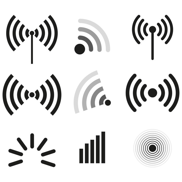 Vector iconos wifi. red de internet. ilustración vectorial imagen de archivo. eps 10.