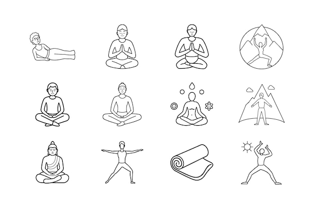 Iconos de yoga y meditación