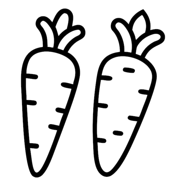 Iconos de zanahorias de arte de línea simple perfectos para una ilustración vectorial gráfica de alimentos saludables