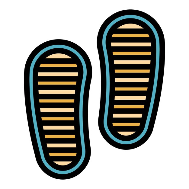 Iconos de zapatos para caminar Contorno de zapatos de caminar Iconos vectoriales de color plano aislado