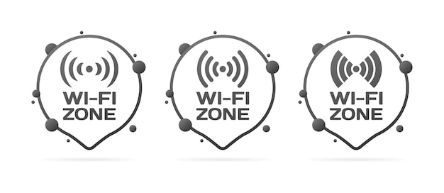 Vector iconos de la zona wifi iconos del contorno de las zonas wifi de color gris icones de las zonas wifi icons vectoriales