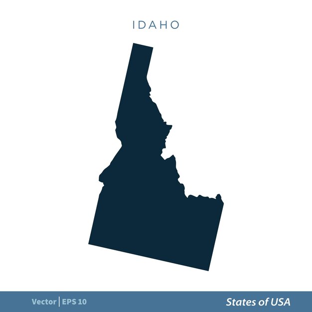 Idaho Estados de EE. UU. Mapa Icono Vector Plantilla Ilustración Diseño Vector EPS 10